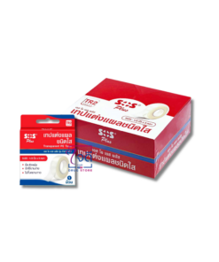 SOS PLUS TR2 เทปแต่งแผลชนิดใส 1/2 นิ้วx 5หลา กล่อง 24 ม้วน