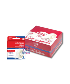 SOS PLUS TR3 เทปแต่งแผลชนิดใส 1 นิ้วx10 หลา กล่อง 12 ม้วน