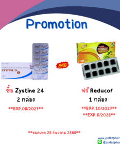ฟรี REDUCOF 10'S 1 กล่อง (ซื้อ ZYSTINE 24 2 กล่อง)